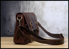 Genuine Leather Mens Cool Messenger Bag Chest Bag Bike Bag Cycling Bag for men