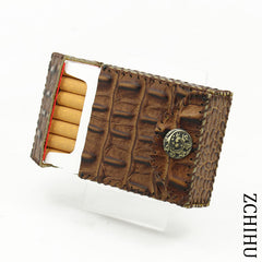 Handmade Cool Leather Mens Coffee Cigarette Holder Case Cigarette Holder for Men - iwalletsmen