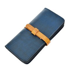 [On Sale] Handmade Vintage Mens Leather Long Wallet Cool Long Wallets for Men - iwalletsmen