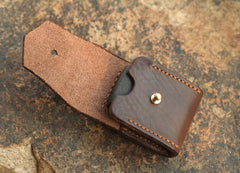 Cool Mens Leather Zippo lighter Holder with clip Zippo Lighter Case with Loop - iwalletsmen