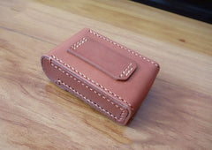 Cool Handmade Brown Leather Mens Cigarette Case Cigarette Holder Case with Belt Loop for Men - iwalletsmen