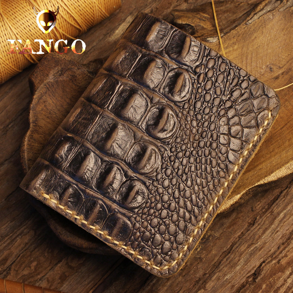 Handmade Leather Floral Mens Cool Slim Leather Wallet Men billfold Wallets Bifold for Men