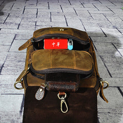 Leather Belt Pouch Mens Small Cases Waist Bag Hip Pack Belt Bag Fanny Pack Bumbag for Men