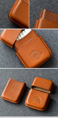 Cool Brown Leather Mens 14pcs Cigarette Holder Case Cool Custom Cigarette Case for Men - iwalletsmen