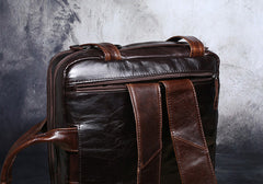 Genuine Leather Mens Cool Messenger Bag Briefcase Backpack Bag Travel Bag for Men