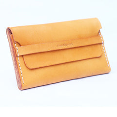 Cool Wooden Beige Slim Leather Mens 20pcs Cigarette Case Custom Beige Cigarette Holder for Men - iwalletsmen