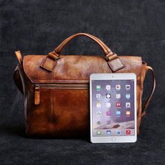 Genuine Leather Mens Cool Messenger Bag Briefcase Chest Bag Bike Bag Cycling Bag for men