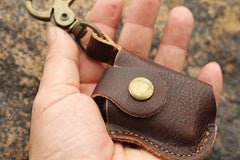 Cool Mens Leather Zippo Lighter Case Zippo lighter Holder with clip - iwalletsmen