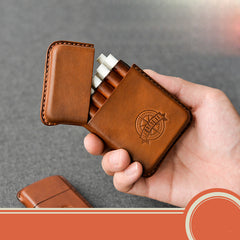 cigarettes cases Handmade Brown Leather Cigarette Case 10pc Leather Case of Cigarettes Leather Cigarette Holder Case