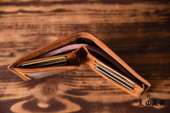 Handmade Mens Cool billfold Leather Wallet Men Small Slim Wallets Bifold for Men - iwalletsmen