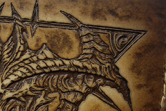 Handmade Leather Tooled Diablo3 Mens billfold Wallet Cool Leather Wallet Slim Wallet for Men