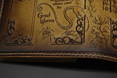 Handmade Leather Tooled Hobbit Mens Long Wallet Cool Leather Wallet Clutch Wallet for Men