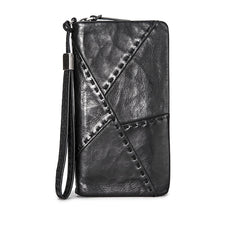 Handmade Mens Cool Long Leather Chain Wallet Cards Biker Trucker Wristlet Wallet - iwalletsmen