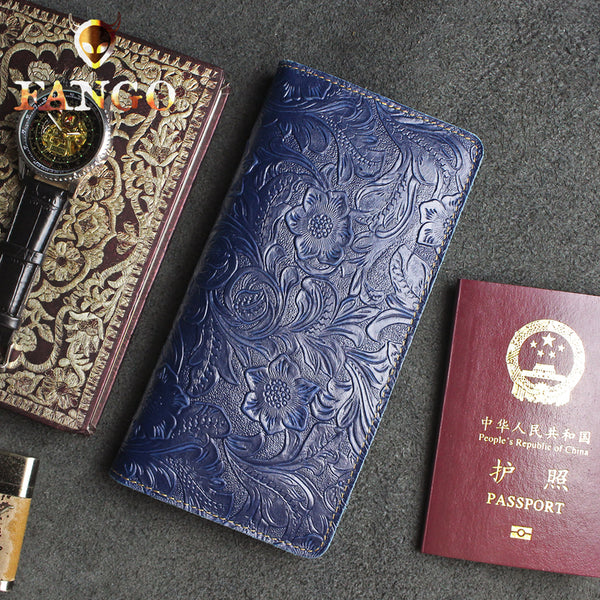 Blue Leather Passport Wallets for Women Wallet Leather Passport Cool Travel Wallet Passport Holder Wallet