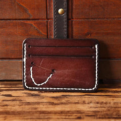 Handmade Mens Cool billfold Leather Wallet Men Small Card Slim Wallets for Men