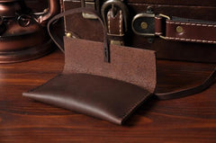 Handmade Mens Cool billfold Leather Wallet Men Small Card Slim Wallets Bifold for Men - iwalletsmen