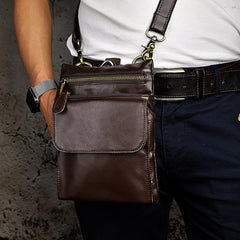 Leather Belt Pouch Mens Small Cases Waist Bag Hip Pack Belt Bag Fanny Pack Bumbag for Men