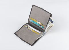 Handmade Leather Mens Cool Slim Leather Wallet Men Small Wallets Bifold for Men