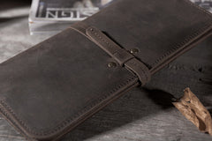 Handmade Leather Mens Clutch Wallet Cool Leather Wallet Long Phone Wallets for Men - iwalletsmen