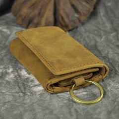 Handmade Leather Mens Cool Key Wallet Change Coin Wallet Key Holder Case Card Wallet for Men