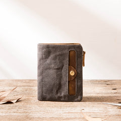 Cool Canvas Mens Small Wallet Bifold Vintage billfold Wallets for Men - iwalletsmen