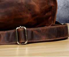 Genuine Leather Mens Cool Backpack Sling Bag Large Black Travel Bag Hiking Bag for men