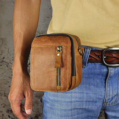 Leather Belt Pouch Mens Small Cases Waist Bag Hip Pack Belt Bag Fanny Pack Bumbag for Men
