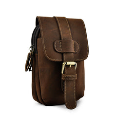 Leather Belt Pouch Mens Small Cases Waist Bag Hip Pack Belt Bag Fanny Pack Bumbag for Men
