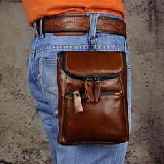 Leather Belt Pouch Mens Small Cases Waist Bag Hip Pack Belt Bag Fanny Pack Bumbag for Men
