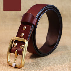Handmade Genuine Custom Leather Mens Leather Men Brown Black Belt - iwalletsmen