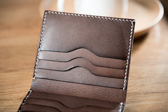 Handmade Leather Mens Cool Slim Leather Wallet Men Small Wallets Bifold for Men