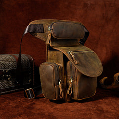 Leather Belt Pouch Mens Small Cases Waist Bag Hip Pack Belt Bag Fanny Pack Bumbag for Men