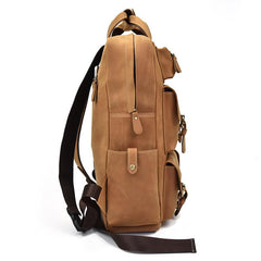 Cool Mens Leather Vintage Backpack Large Travel Backpack Hiking Backpack For Men - iwalletsmen
