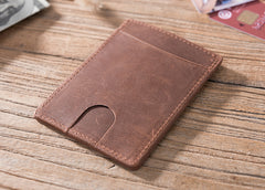 Handmade Leather Mens Cool billfold Wallet Card Holder Small Card Slim Wallets for Men