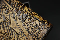 Handmade Leather Tooled Predator Mens billfold Wallet Cool Leather Wallet Slim Wallet for Men
