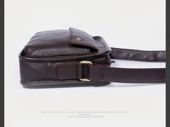 Genuine Leather Mens Cool Messenger Bag Small Bag Chest Bag Bike Bag Cycling Bag for men