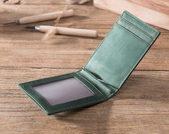 Handmade Leather Mens Cool billfold Wallet Card Holder Small Card Slim Wallets for Men