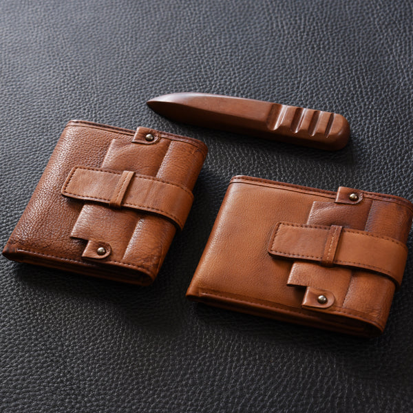 Handmade Mens Cool billfold Leather Wallet Men Small Slim Wallets Bifold for Men - iwalletsmen