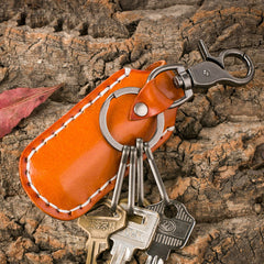 Handmade Leather Mens Cool Key Wallet Lighter Holder Pouch Key Holder for Men - iwalletsmen