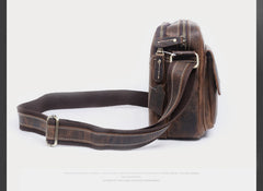 Genuine Leather Mens Cool Messenger Bag Chest Bag Bike Bag Cycling Bag for men
