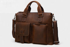 Handmade Leather Mens Cool Messenger Bag Work Bag Satchel Bag Briefcase Bag for men