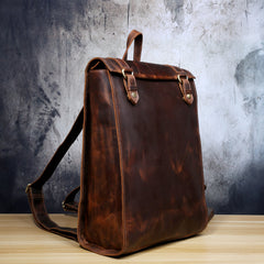 Genuine Leather Mens Cool Backpack Sling Bag Large Black Travel Bag Hiking Bag for men