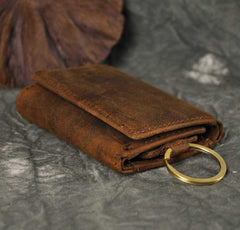 Handmade Leather Mens Cool Key Wallet Change Coin Wallet Key Holder Case Card Wallet for Men