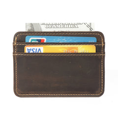 Handmade Leather Mens Cool billfold Wallet Card Holder Small Card Slim Wallets for Men - iwalletsmen