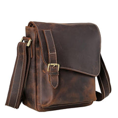 Cool Leather Men Vintage Coffee Messenger Bag Shoulder Bags for Men - iwalletsmen