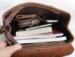 Genuine Leather Mens Cool Backpack Sling Bag Large Black Travel Bag Hiking Bag for men