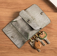 Handmade Leather Mens Cool Key Wallet Car Key Holder Car Key Case Card Holder for Men