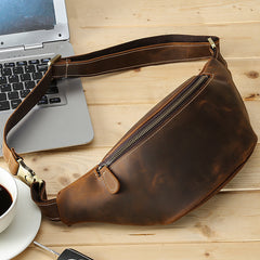 Cool Mens Leather Belt Bag Fanny Pack Waist Bags For Men - iwalletsmen