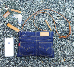 Cool Blue Jean Mens Clutch Bag Wristlet Bag Wallet Zipper Clutch Wallet For Men - iwalletsmen