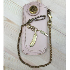Handmade Mens Leather Biker Wallet Biker Chain Wallets Cool Long Wallet with Chain - iwalletsmen